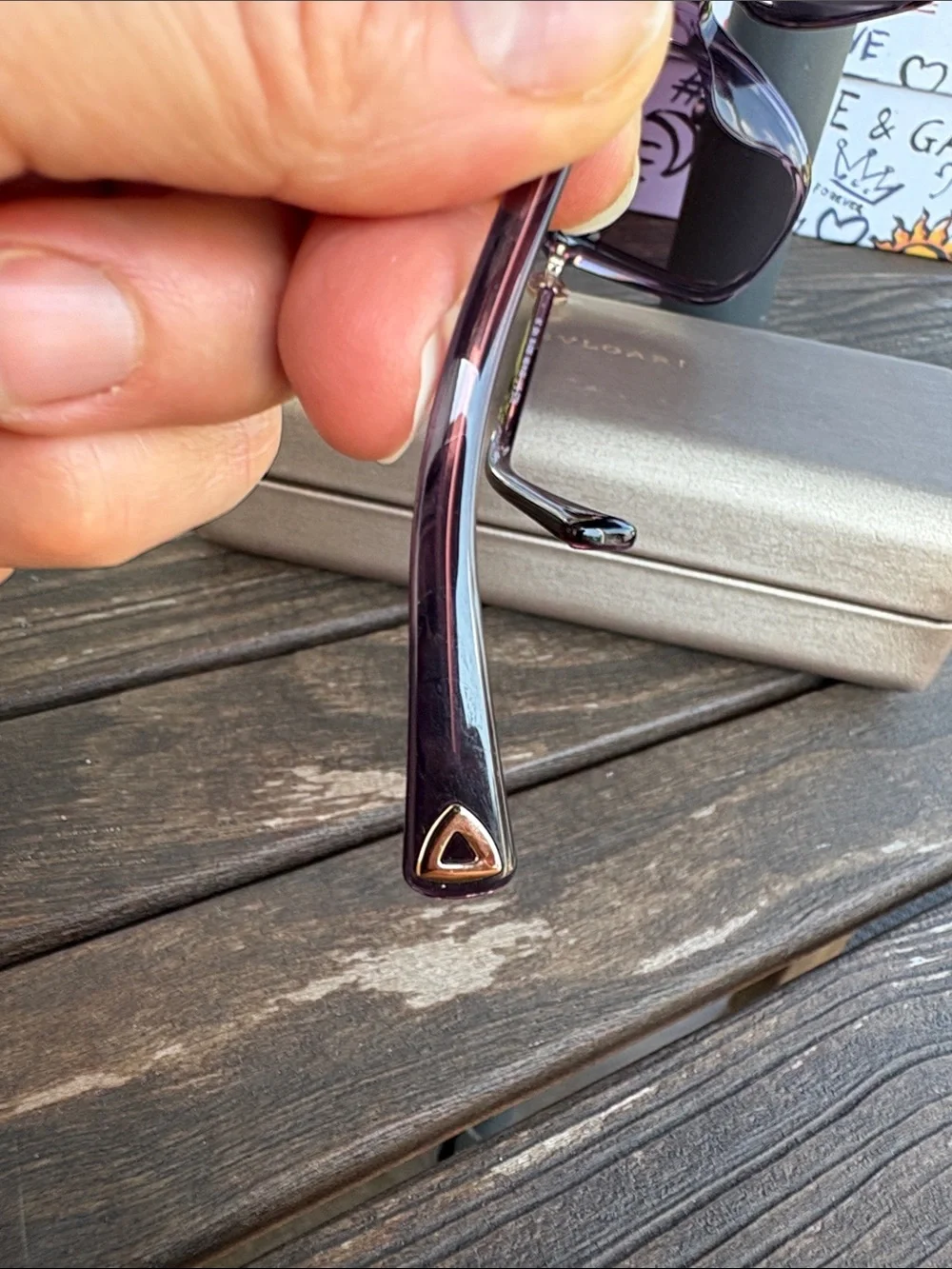 Bulgari Oversized Purple-Brown Gradient Women's Sunglasses